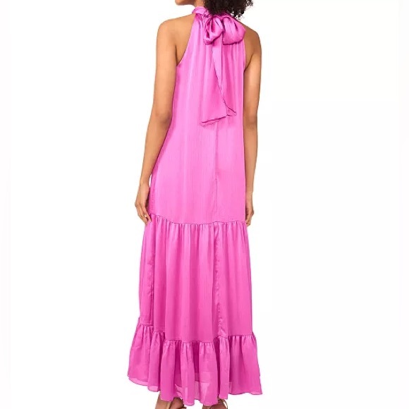 NWT - Vince Camuto Tiered Halter Neck Maxi Dress in Violet Blush Size XS - Picture 2 of 9